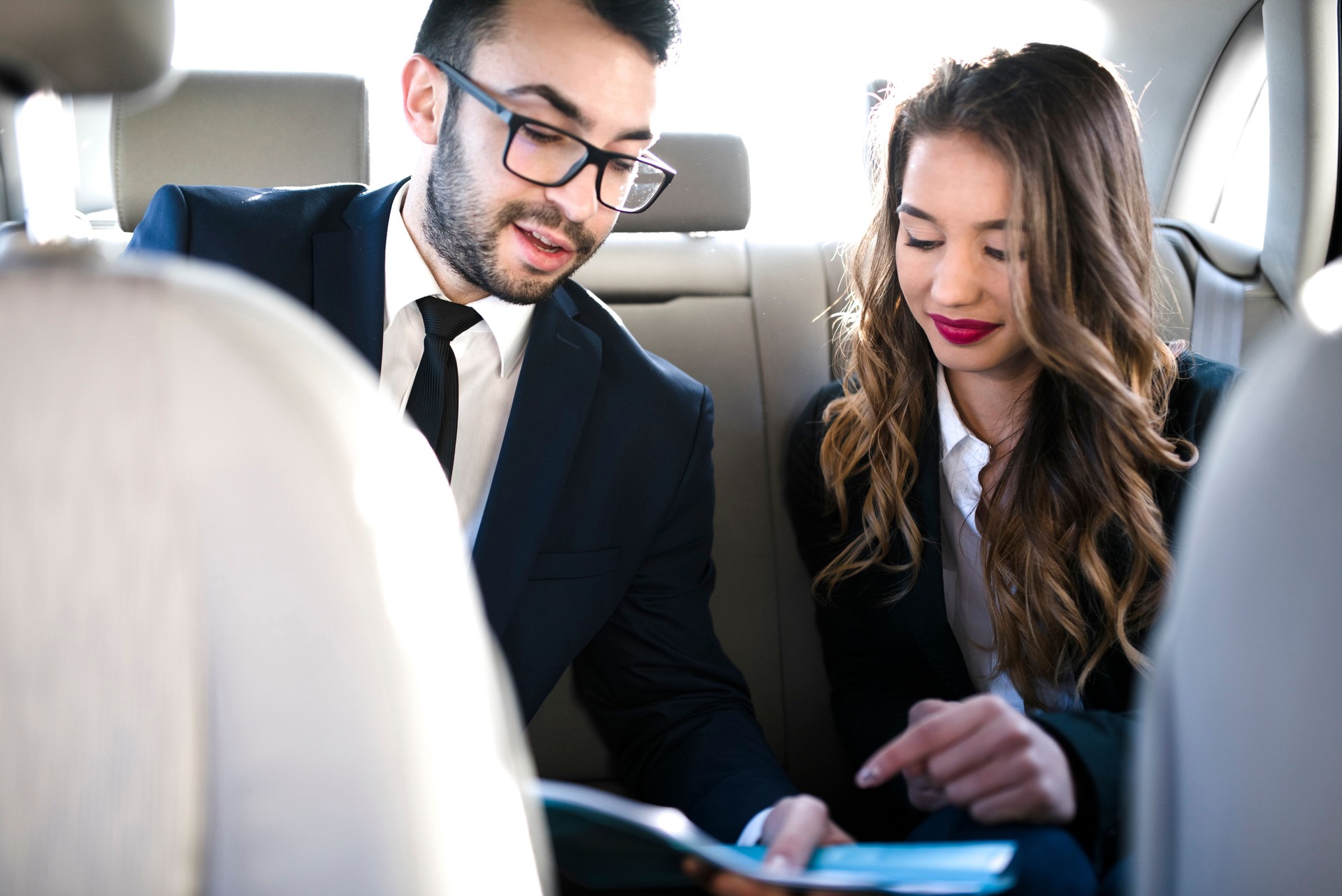 Entrepreneur and businesswoman meeting face-to-face