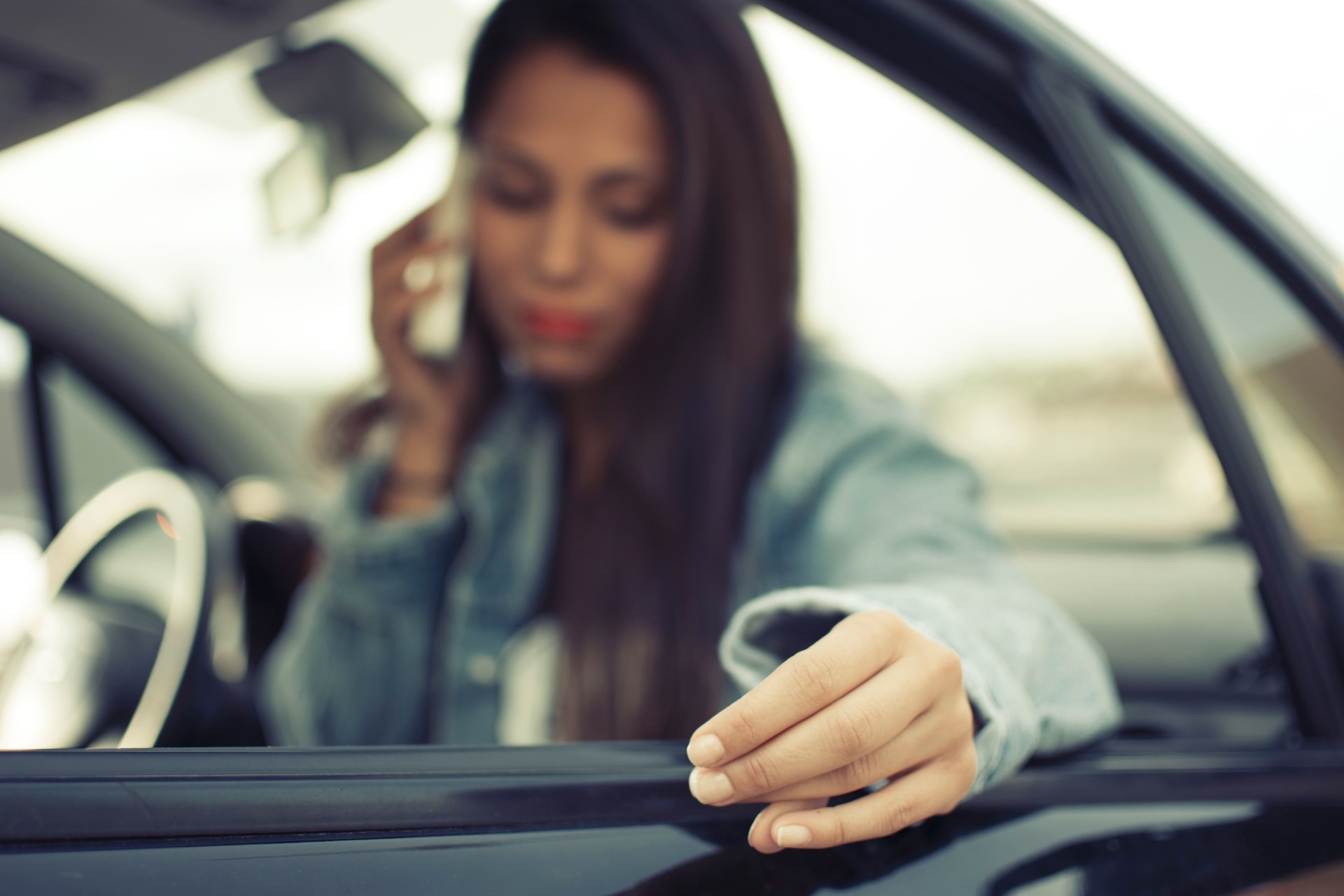 Talking on phone woman